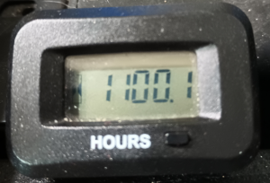hour meter showing 1100.1 hours